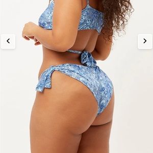 Frankie’s Bikini Falcon Shine in Blue Paisley Tie Bottoms (L) BOTTOMS ONLY